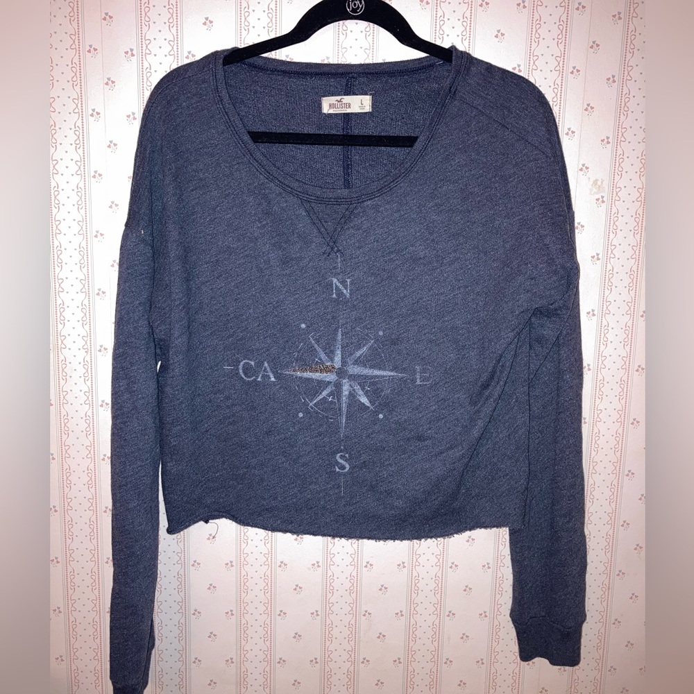 Cute and cropped sweatshirt from Hollister! Size large